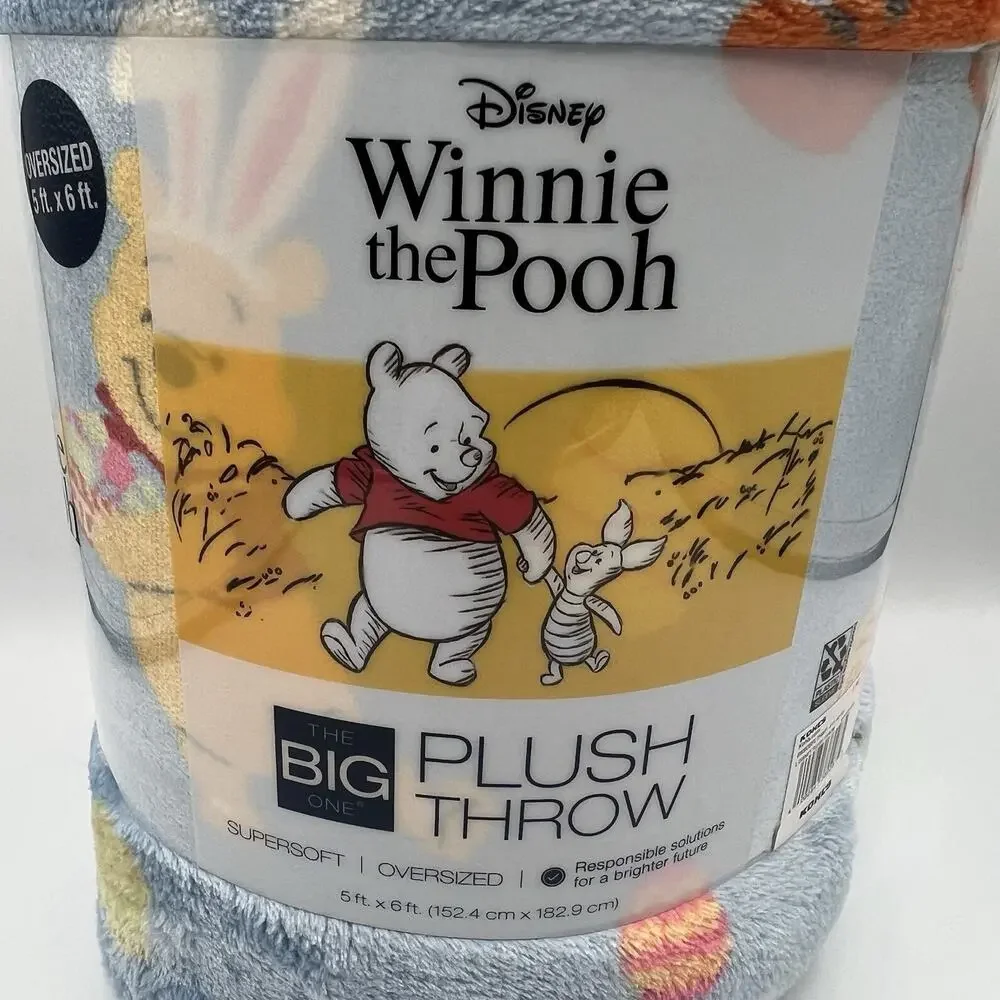 Disney Winnie the Pooh Oversized Plush Throw Blanket 5x6 ft The Big One NWT